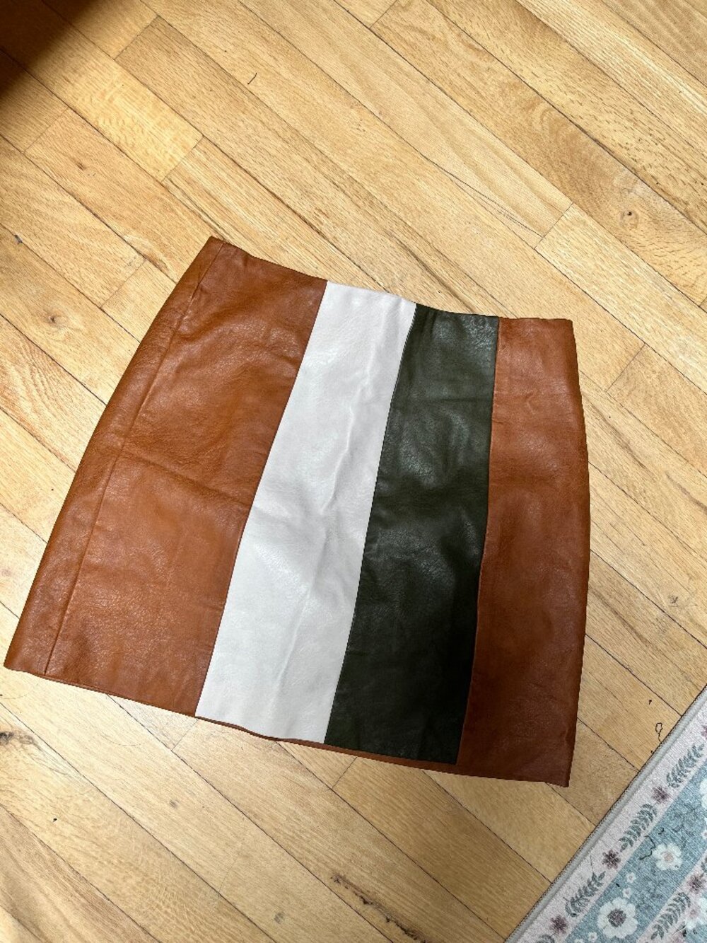 Wild Honey Colorblock Faux Leather Mini Skirt